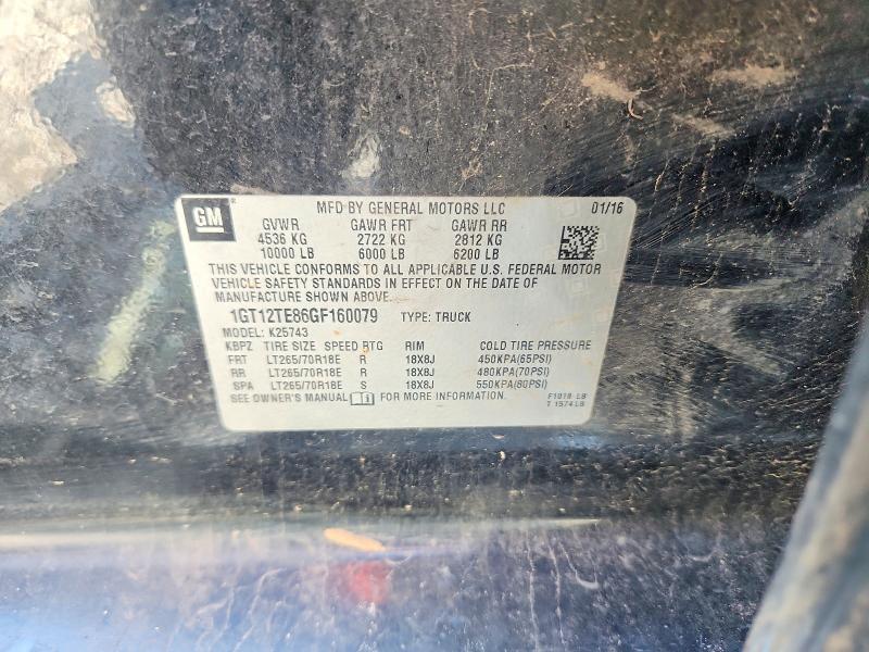 Aukcja sprzedaży 2016 Gmc Sierra, vin: 1GT12TE86GF160079, numer aukcji: 53729736