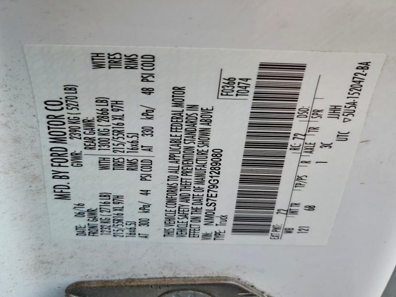 Продаж на аукціоні авто 2016 Ford Transit Connect, vin: NM0LS7E79G1289080, номер лоту: 53916986