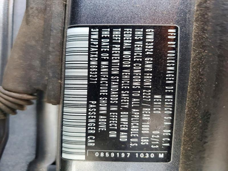 52471886 :رقم المزاد ، 3VWJP7ATXDM663271 vin ، 2013 Volkswagen Beetle مزاد بيع