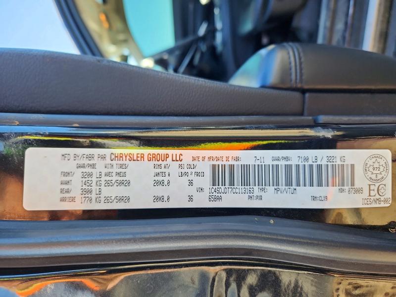 Продаж на аукціоні авто 2012 Dodge Durango, vin: 1C4SDJDT7CC113163, номер лоту: 52479346