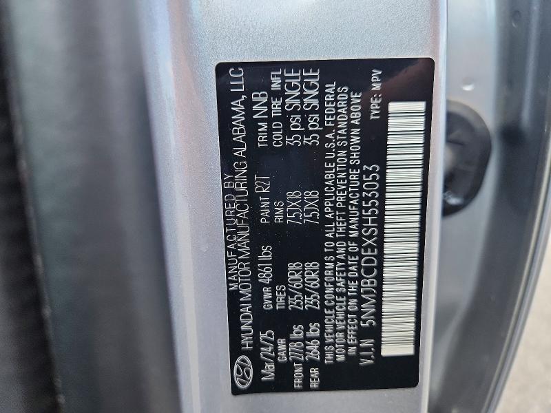 2025 Hyundai Tucson მანქანა იყიდება აუქციონზე, vin: 5NMJBCDEXSH553053, აუქციონის ნომერი: 54151236