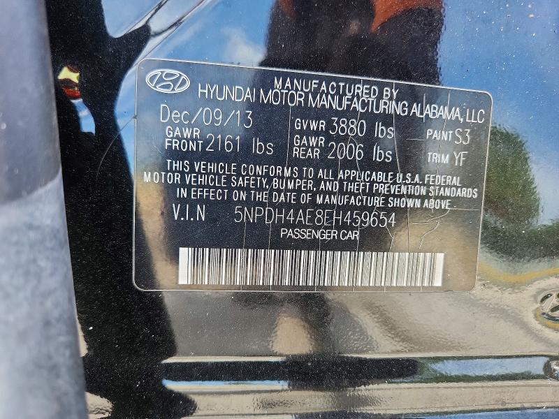 Aukcja sprzedaży 2014 Hyundai Elantra, vin: 5NPDH4AE8EH459654, numer aukcji: 54463426