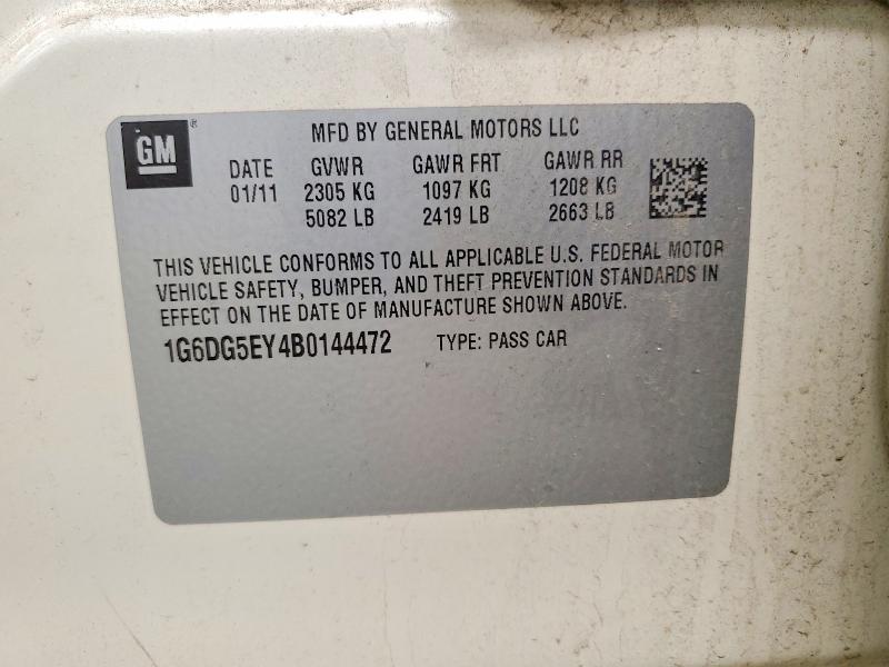2011 Cadillac Cts მანქანა იყიდება აუქციონზე, vin: 1G6DG5EY4B0144472, აუქციონის ნომერი: 53626966