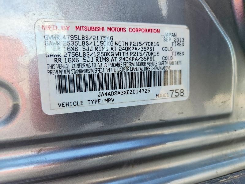 Aukcja sprzedaży 2014 Mitsubishi Outlander, vin: JA4AD2A3XEZ014725, numer aukcji: 52878696
