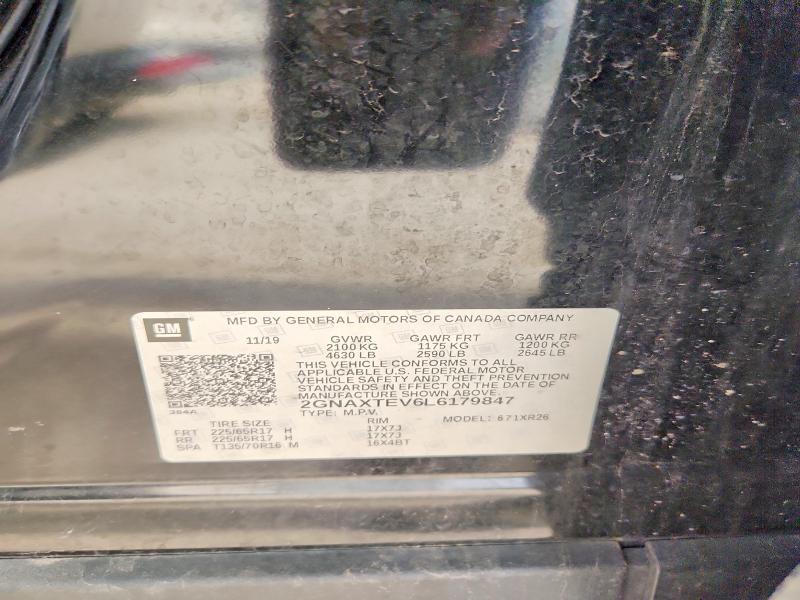 Aukcja sprzedaży 2020 Chevrolet Equinox, vin: 2GNAXTEV6L6179847, numer aukcji: 55116976
