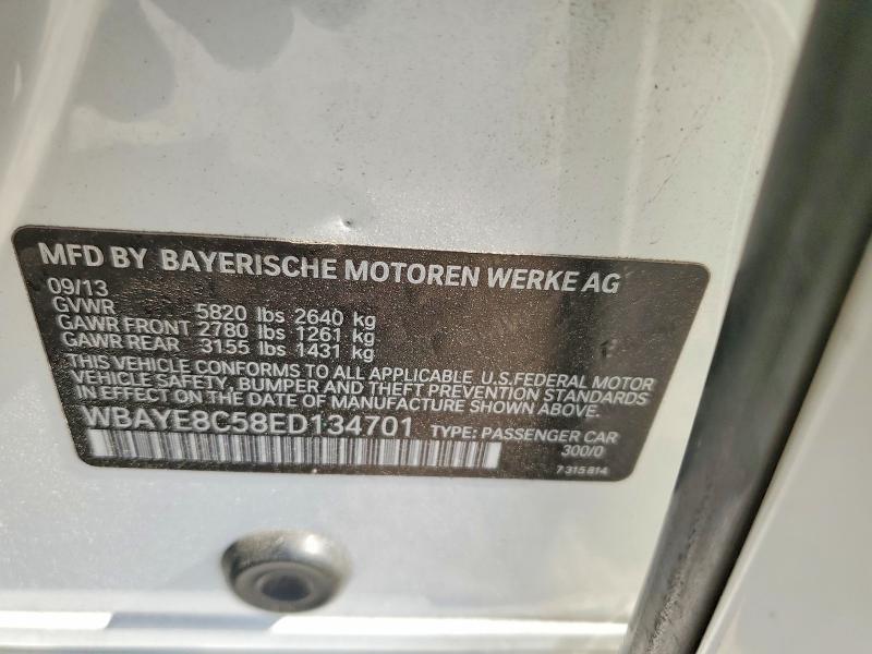 54187466 :رقم المزاد ، WBAYE8C58ED134701 vin ، 2014 Bmw 750 مزاد بيع