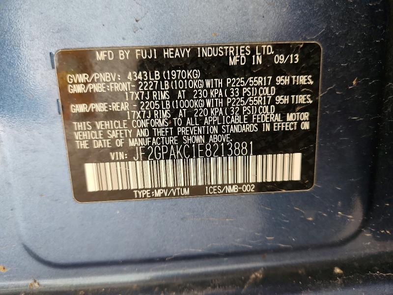 55106906 :رقم المزاد ، JF2GPAKC1E8213881 vin ، 2014 Subaru Xv Crosstrek مزاد بيع