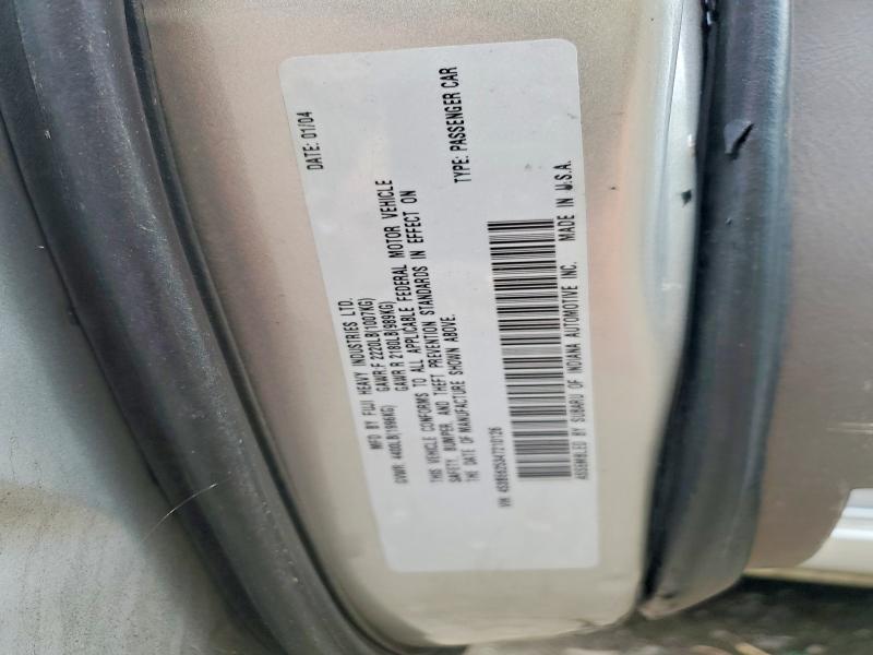 Aukcja sprzedaży 2004 Subaru Legacy, vin: 4S3BE625347210126, numer aukcji: 52411736