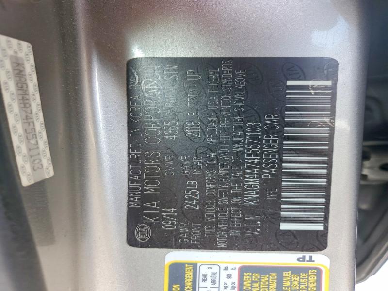 52571566 :رقم المزاد ، KNAGM4A74F5571103 vin ، 2015 Kia Optima مزاد بيع
