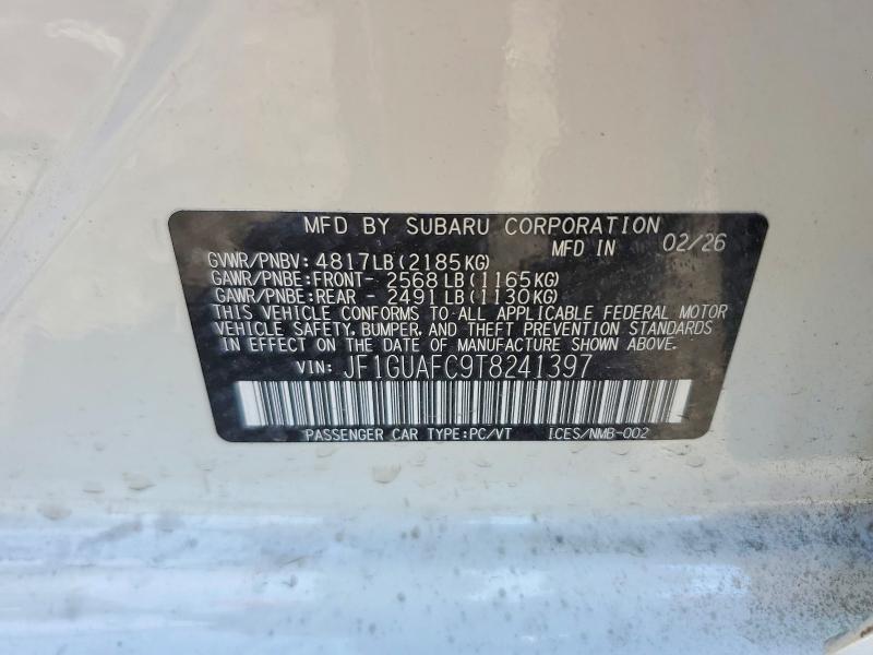 Продаж на аукціоні авто 2026 Subaru Impreza, vin: JF1GUAFC9T8241397, номер лоту: 54986116