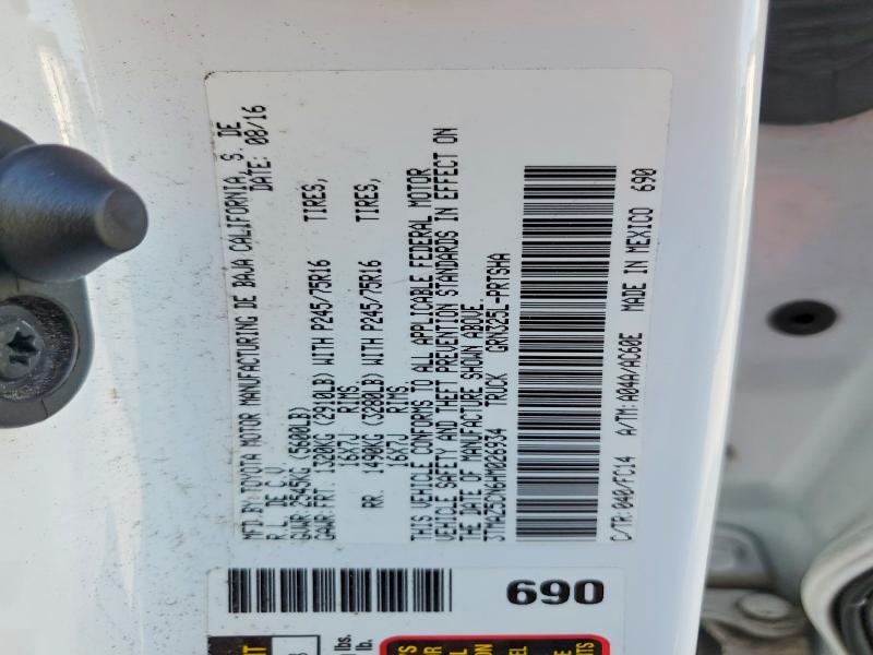 54166726 :رقم المزاد ، 3TMAZ5CN6HM026934 vin ، 2017 Toyota Tacoma مزاد بيع