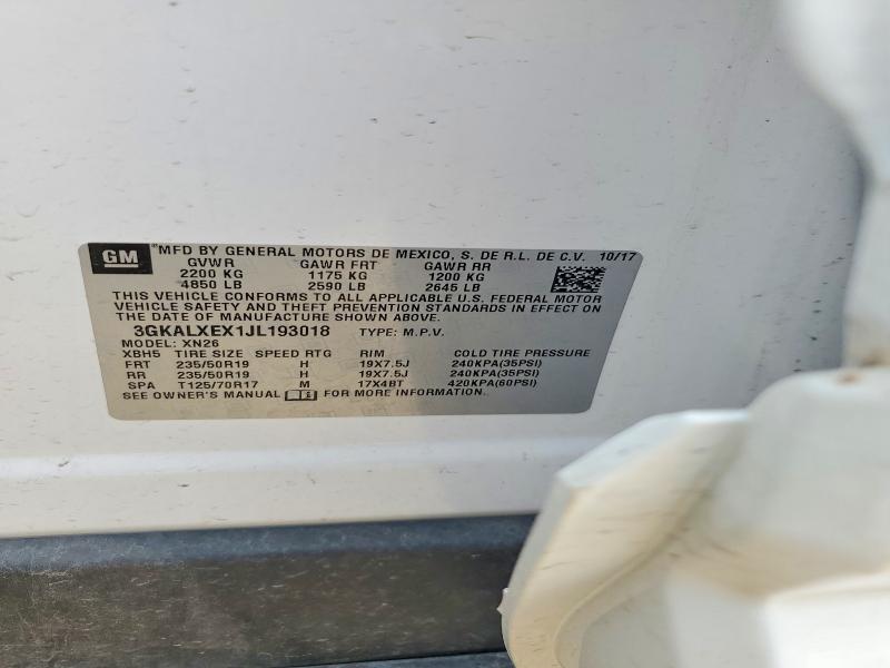 2018 Gmc Terrain მანქანა იყიდება აუქციონზე, vin: 3GKALXEX1JL193018, აუქციონის ნომერი: 54336946