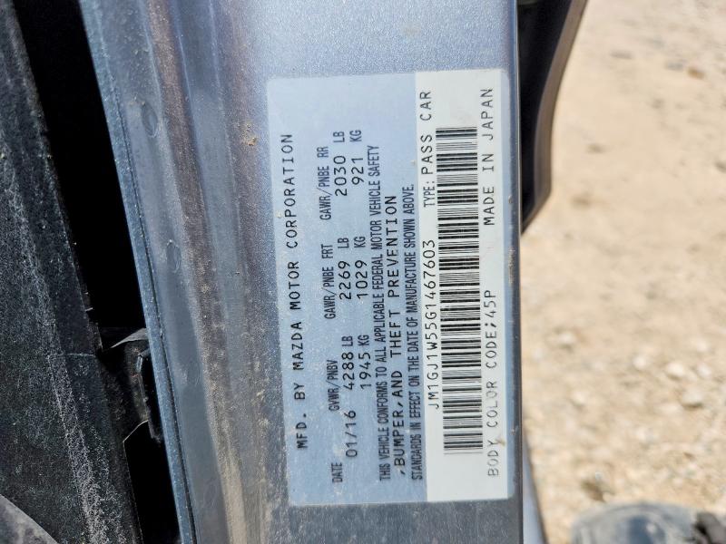 53567916 :رقم المزاد ، JM1GJ1W55G1467603 vin ، 2016 Mazda 6 مزاد بيع