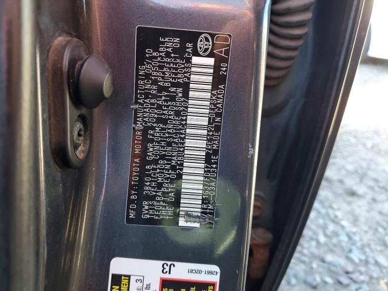 Продажа на аукционе авто 2010 Toyota Corolla, vin: 2T1BU4EE4AC440707, номер лота: 53477986