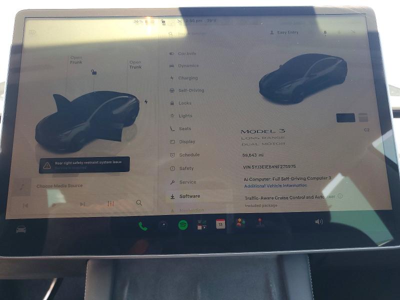 Aukcja sprzedaży 2022 Tesla Model 3, vin: 5YJ3E1EB4NF275975, numer aukcji: 53651116