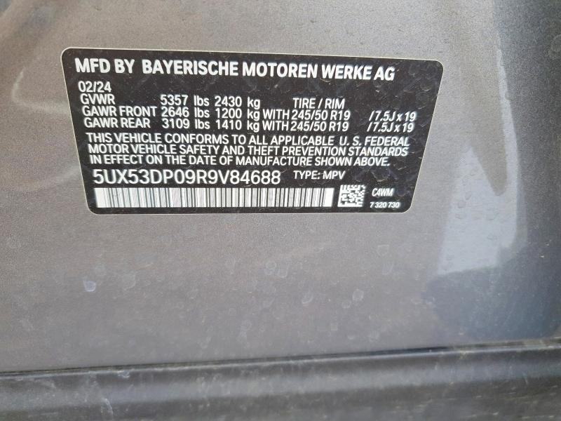 Aukcja sprzedaży 2024 Bmw X3, vin: 5UX53DP09R9V84688, numer aukcji: 54532016