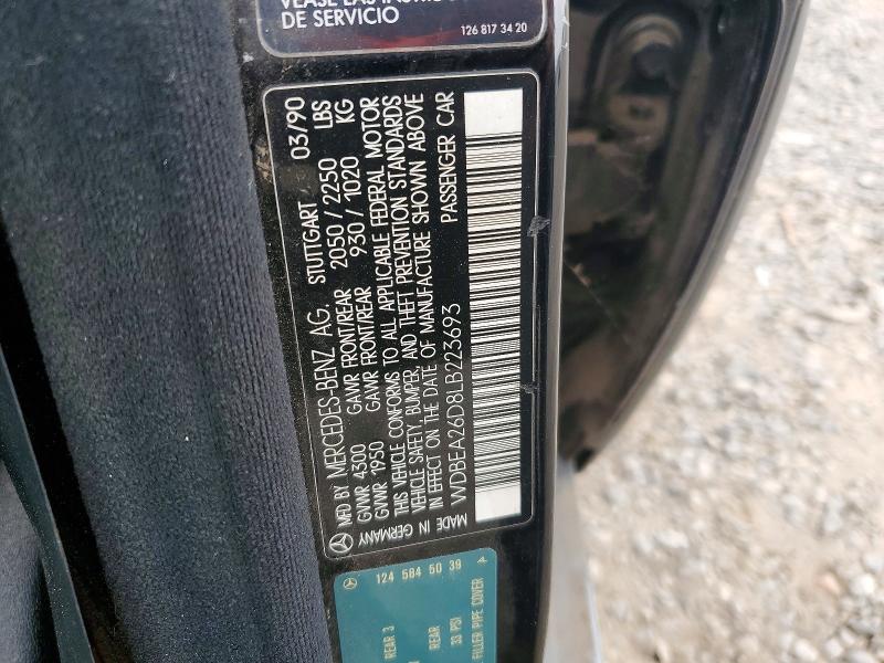 Продаж на аукціоні авто 1990 Mercedes-benz 300, vin: WDBEA26D8LB223693, номер лоту: 53633266