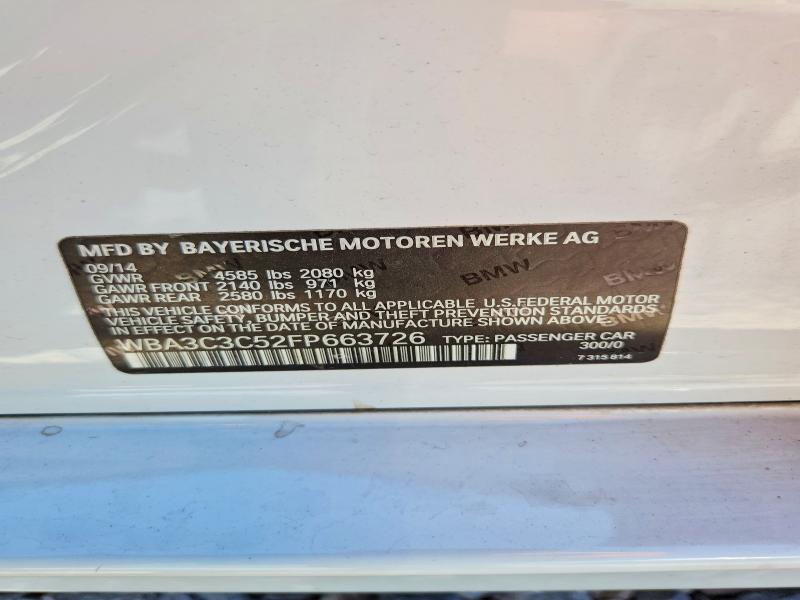 Aukcja sprzedaży 2015 Bmw 320, vin: WBA3C3C52FP663726, numer aukcji: 53131046