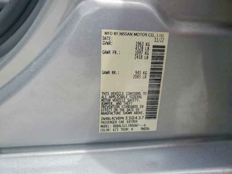 Aukcja sprzedaży 2023 Nissan Altima, vin: 1N4BL4CV8PN330437, numer aukcji: 53330146