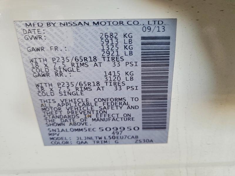 Продаж на аукціоні авто 2014 Infiniti Qx60, vin: 5N1AL0MM5EC509950, номер лоту: 52545686