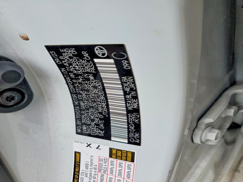 55639316 :رقم المزاد ، JTDB4MEE8R3018301 vin ، 2024 Toyota Corolla مزاد بيع