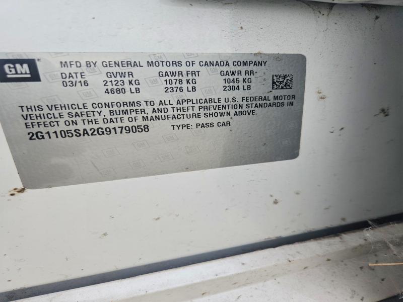 Продаж на аукціоні авто 2016 Chevrolet Impala, vin: 2G1105SA2G9179058, номер лоту: 53273256