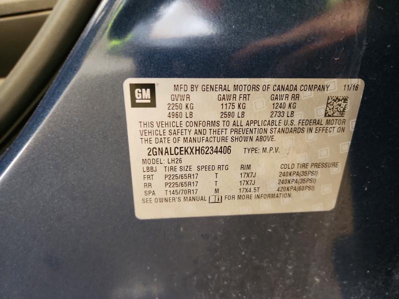 Продаж на аукціоні авто 2017 Chevrolet Equinox, vin: 2GNALCEKXH6234406, номер лоту: 52430366