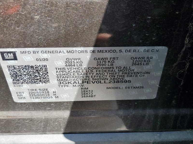 Aukcja sprzedaży 2020 Gmc Terrain, vin: 3GKALPEV0LL238595, numer aukcji: 54328036