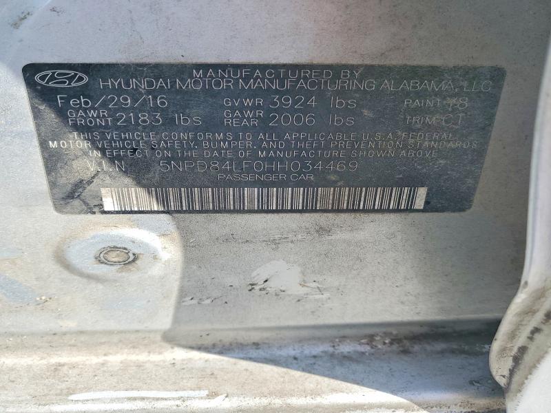 54261426 :رقم المزاد ، 5NPD84LF0HH034469 vin ، 2017 Hyundai Elantra مزاد بيع