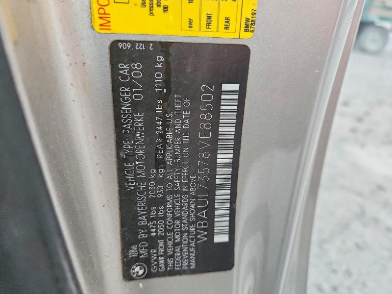 Auction sale of the 2008 Bmw 128, vin: WBAUL73578VE88502, lot number: 53654056