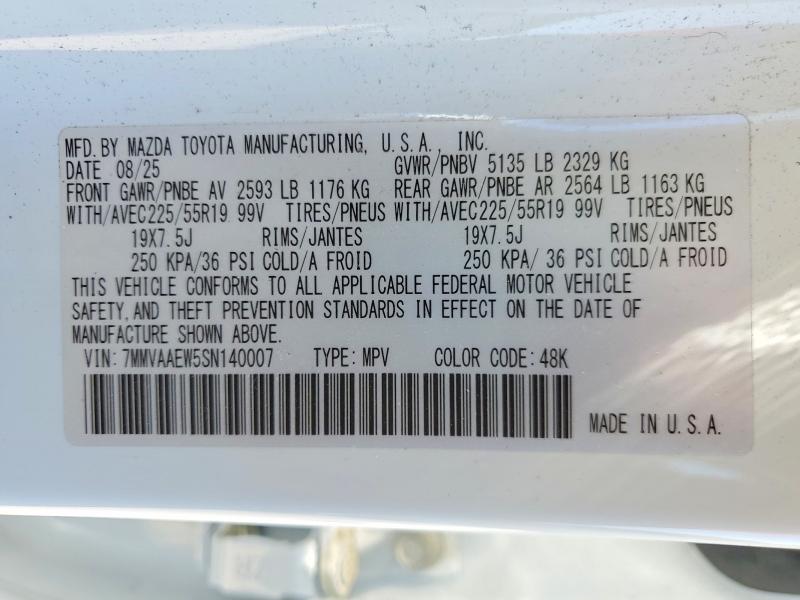 Aukcja sprzedaży 2025 Mazda Cx-50, vin: 7MMVAAEW5SN140007, numer aukcji: 52497896