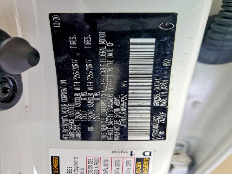 Aukcja sprzedaży 2021 Toyota 4runner, vin: JTENU5JRXM5869262, numer aukcji: 55282096