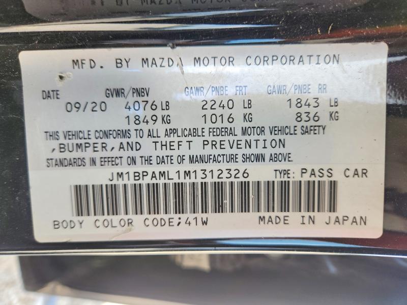 Aukcja sprzedaży 2021 Mazda 3, vin: JM1BPAML1M1312326, numer aukcji: 54704486