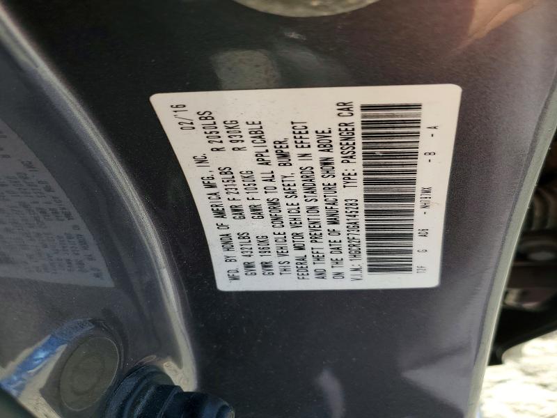 2016 Honda Accord მანქანა იყიდება აუქციონზე, vin: 1HGCR2F73GA145283, აუქციონის ნომერი: 54015046