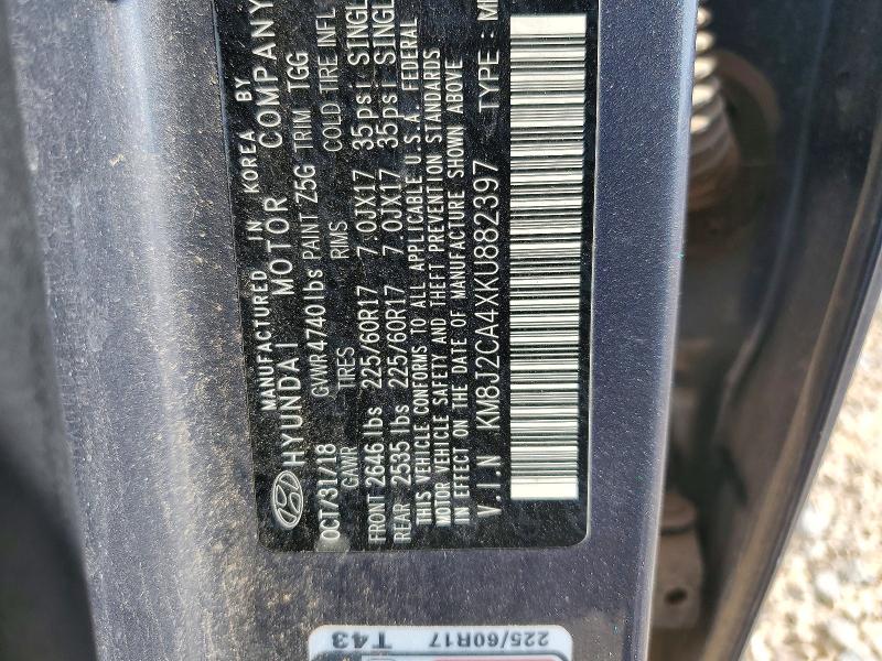 Aukcja sprzedaży 2019 Hyundai Tucson, vin: KM8J2CA4XKU882397, numer aukcji: 53945726