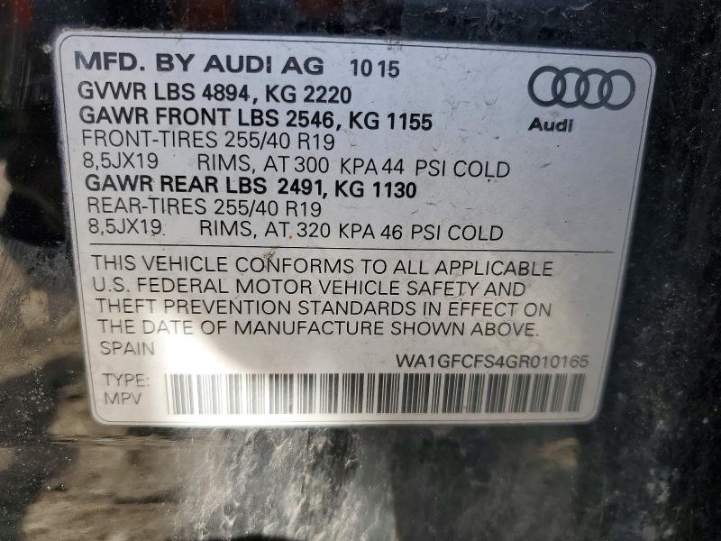 Aukcja sprzedaży 2016 Audi Q3, vin: WA1GFCFS4GR010165, numer aukcji: 51150006