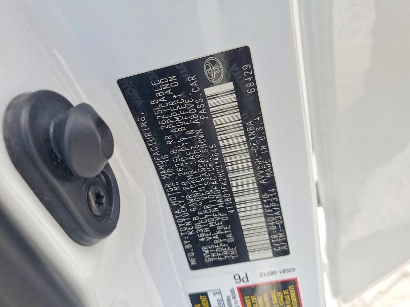 53350346 :رقم المزاد ، 4T1BD1FK2HU214645 vin ، 2017 Toyota Camry Hybrid مزاد بيع