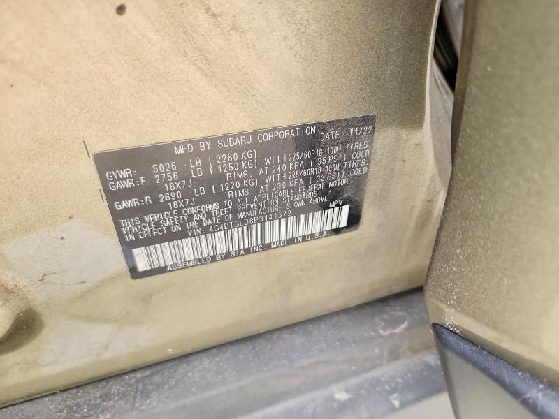 Aukcja sprzedaży 2023 Subaru Outback, vin: 4S4BTGLD8P3141572, numer aukcji: 54407246