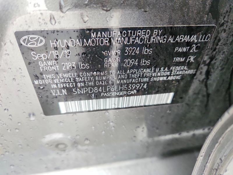 Aukcja sprzedaży 2020 Hyundai Elantra, vin: 5NPD84LF6LH539974, numer aukcji: 54180126