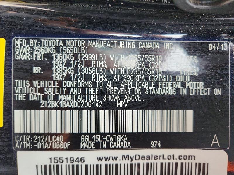 Продажа на аукционе авто 2013 Lexus Rx 350, vin: 2T2BK1BAXDC206142, номер лота: 54100516