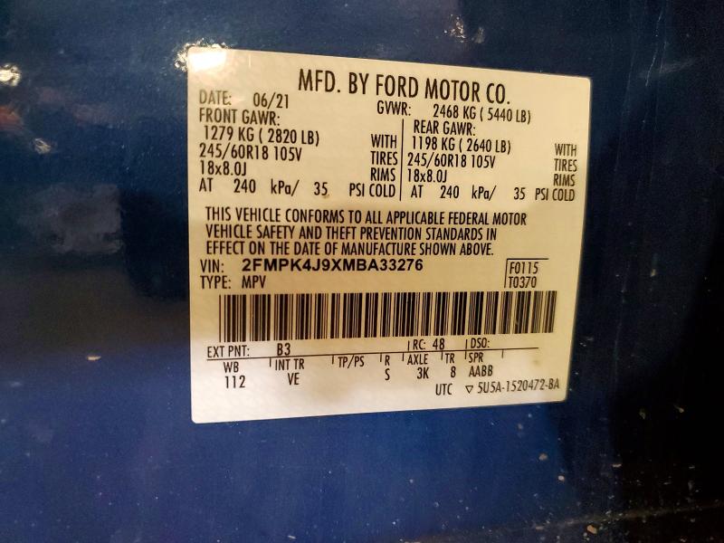 Продажа на аукционе авто 2021 Ford Edge, vin: 2FMPK4J9XMBA33276, номер лота: 55121316