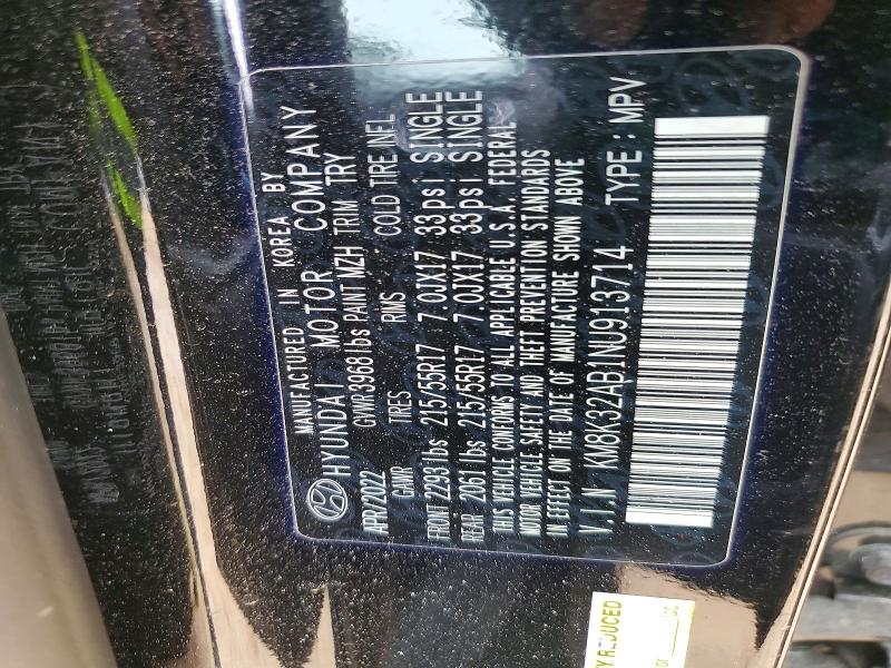 Aukcja sprzedaży 2022 Hyundai Kona, vin: KM8K32AB1NU913714, numer aukcji: 55313496