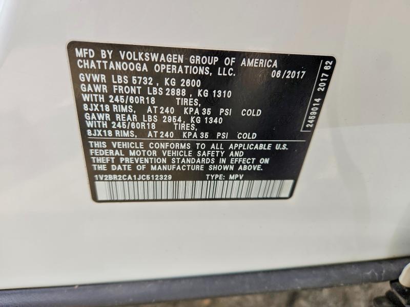 Продаж на аукціоні авто 2018 Volkswagen Atlas, vin: 1V2BR2CA1JC512329, номер лоту: 53346346
