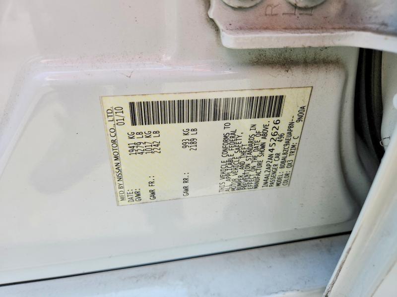 Aukcja sprzedaży 2010 Nissan Altima, vin: 1N4AL2AP2AN452626, numer aukcji: 52201806