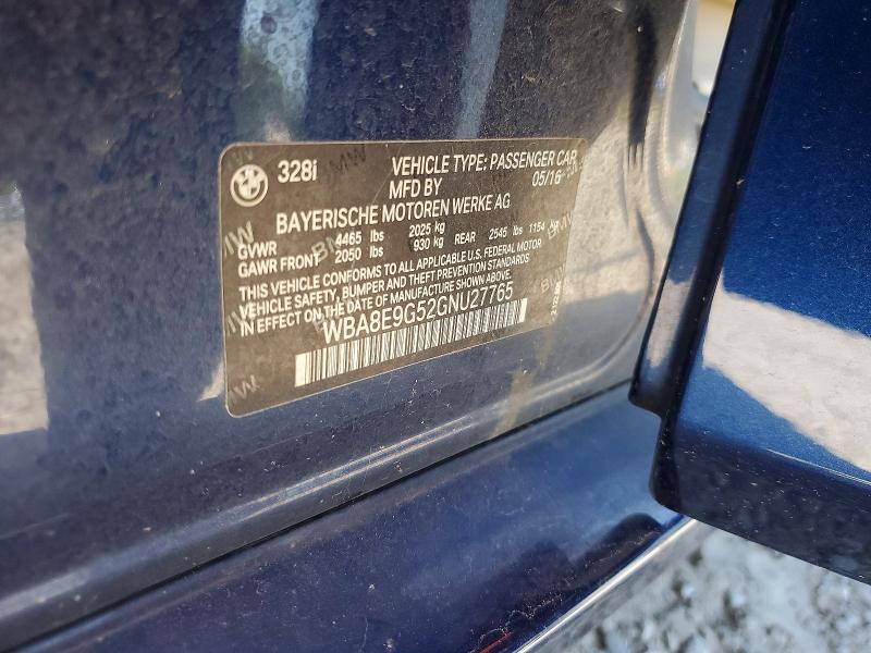 Aukcja sprzedaży 2016 Bmw 328, vin: WBA8E9G52GNU27765, numer aukcji: 52135266