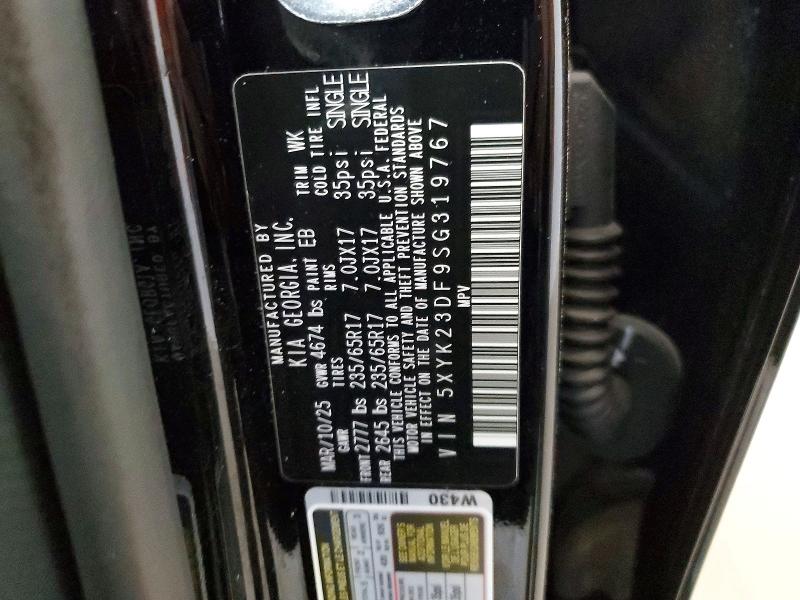 54643856 :رقم المزاد ، 5XYK23DF9SG319767 vin ، 2025 Kia Sportage مزاد بيع