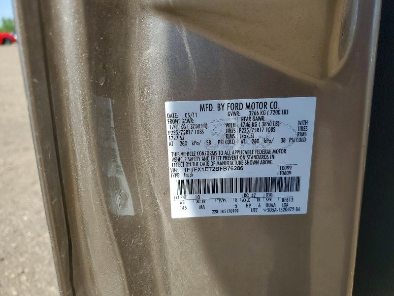 53239686 :رقم المزاد ، 1FTFX1ET2BFB76286 vin ، 2011 Ford F150 مزاد بيع