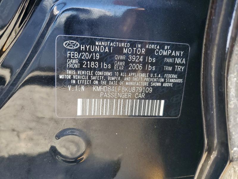 Aukcja sprzedaży 2019 Hyundai Elantra, vin: KMHD84LF8KU879109, numer aukcji: 54078196