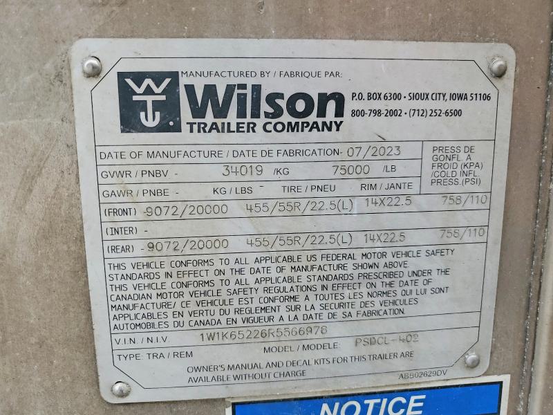 2024 Wilson Psdcl-402 მანქანა იყიდება აუქციონზე, vin: 1W1K65226R5566978, აუქციონის ნომერი: 52226786