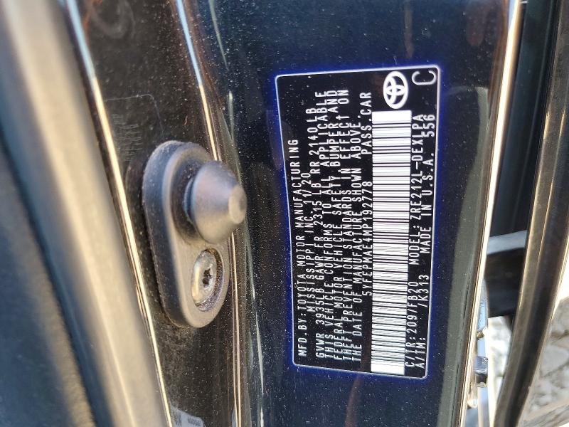 2021 Toyota Corolla მანქანა იყიდება აუქციონზე, vin: 5YFEPMAE4MP192778, აუქციონის ნომერი: 54278176
